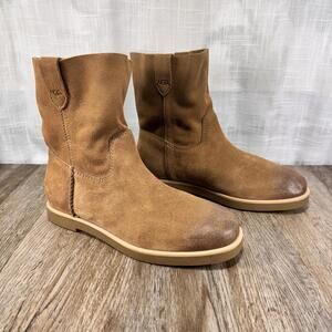 UGG Chestnut Suede Pull-On Mid-Calf Winter Boots Women’s 5.5 Cozy